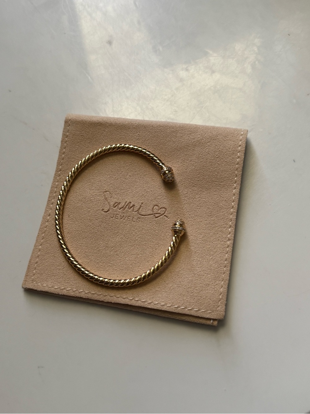 Sami jewels gold cuff 6.25” adjustable bracelet - Picture 3 of 4